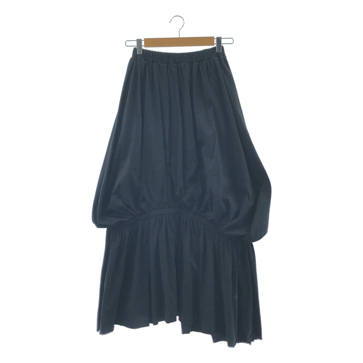 [狀況良好] nagonstans | 柔軟針織褶皺長裙 | 36碼 | 黑色 | 女款