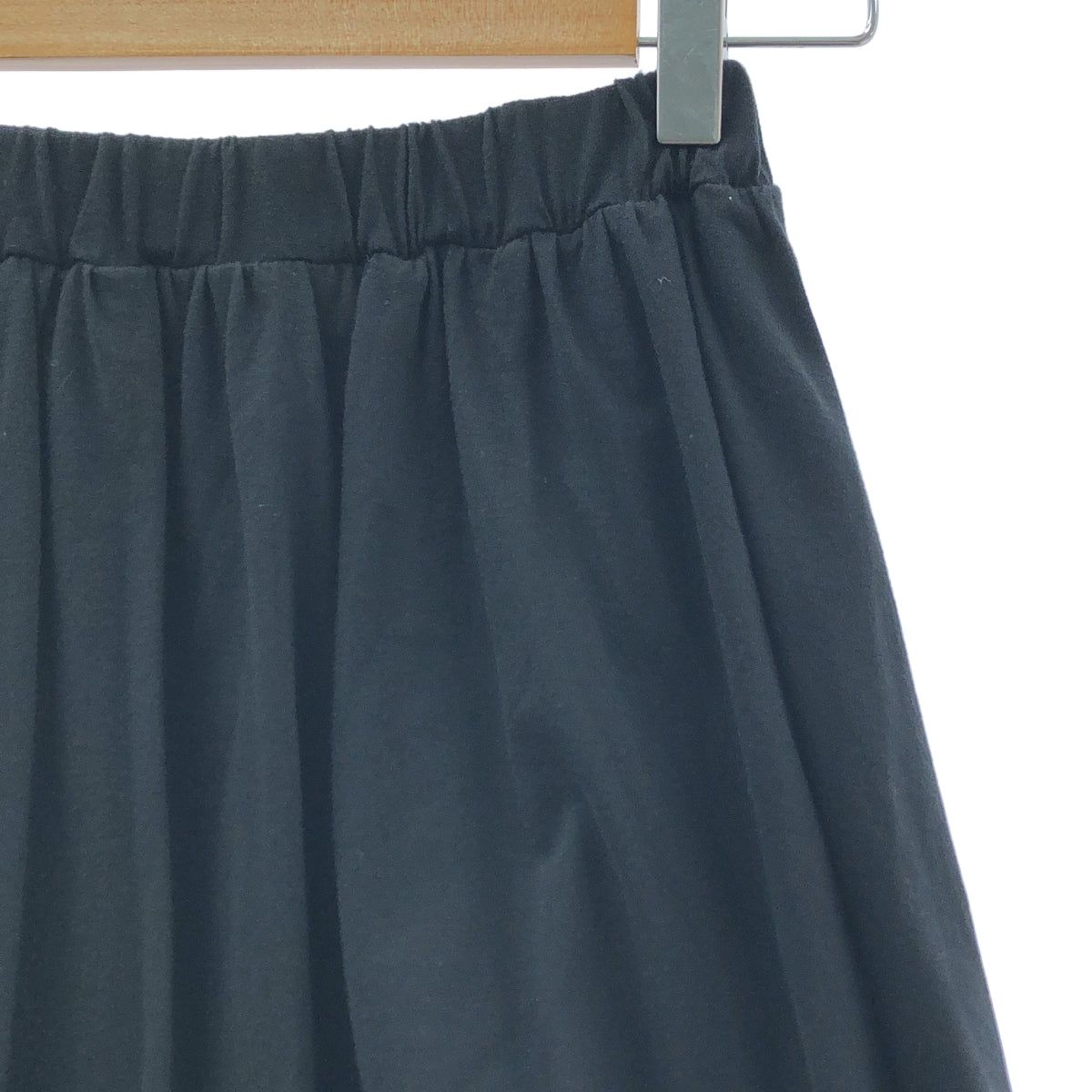 【美品】  nagonstans / ナゴンスタンス | ソフト天竺 ギャザー ロングスカート | 36 | ブラック | レディース