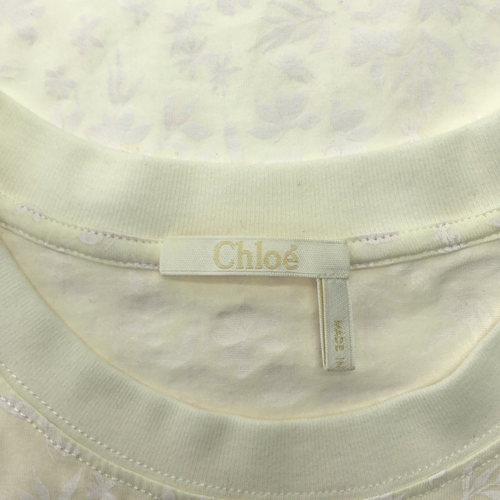 Chloe / 클로이 | 2021SS | 꽃 인쇄 크루 넥 로고 티셔츠 | XS | 오프 화이트 | 여성