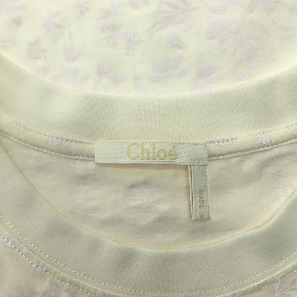 Chloe / 클로이 | 2021SS | 꽃 인쇄 크루 넥 로고 티셔츠 | XS | 오프 화이트 | 여성
