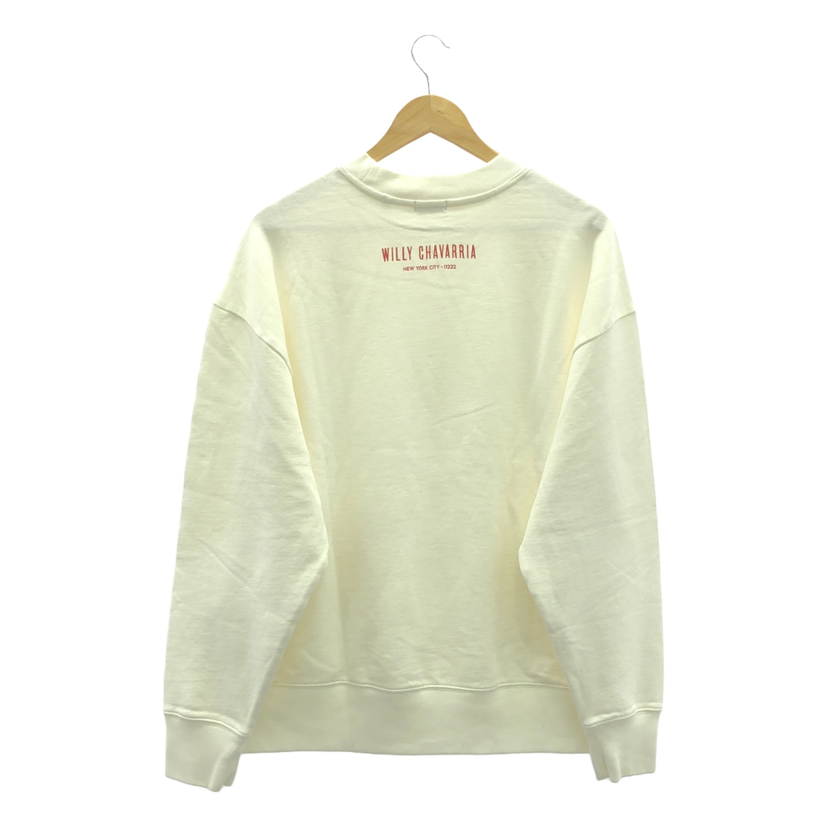 [New] WILLY CHAVARRIA | Back logo print crew neck sweatshirt | M | White | Men's