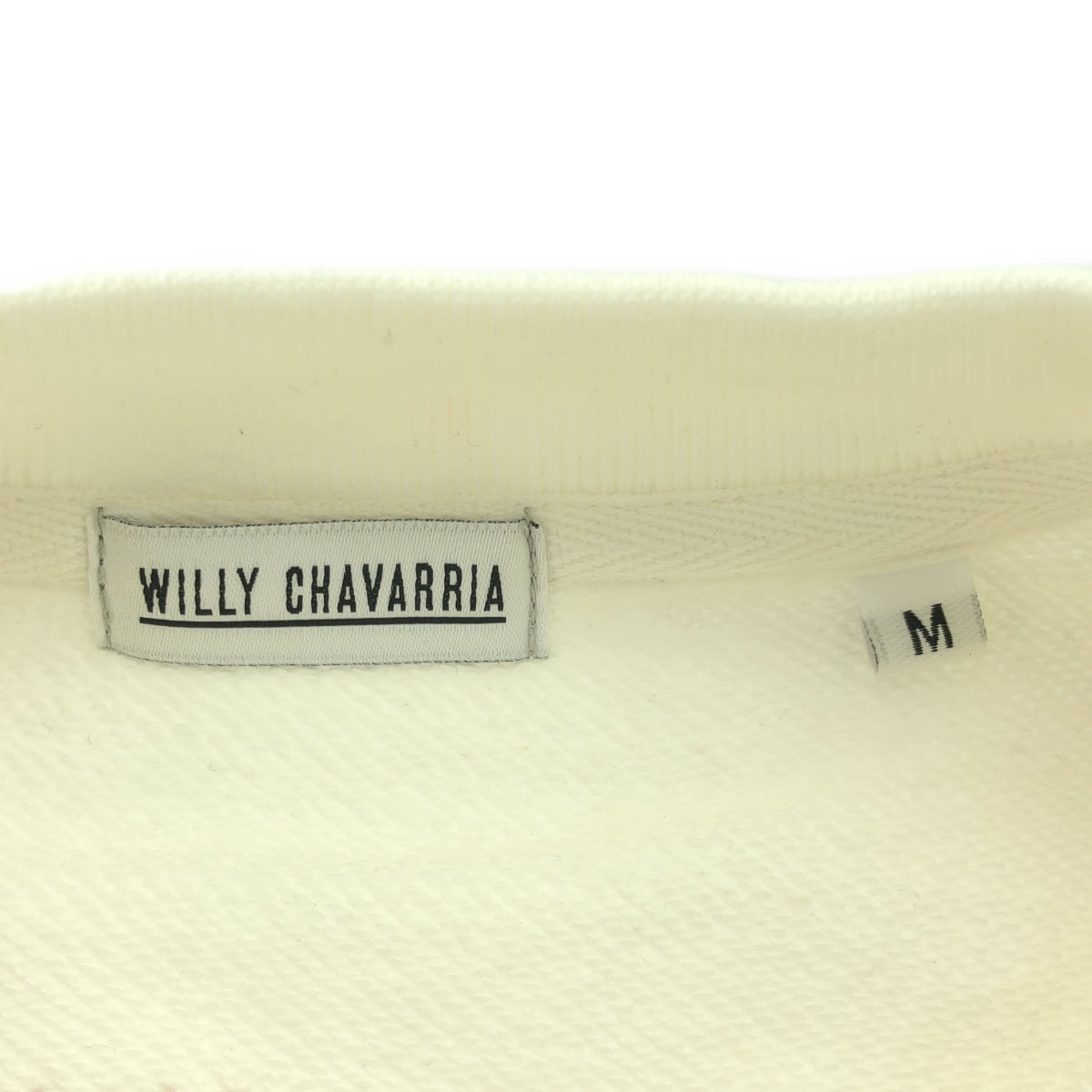 【新品】  WILLY CHAVARRIA / ウィリーチャバリア | バックロゴプリント クルーネックスウェット | M | ホワイト | メンズ