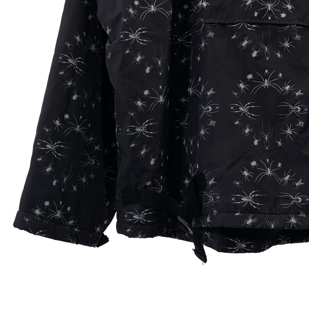 超讚 | 蜘蛛紋尼龍連帽衛衣，含羊毛內襯 | M碼 | 黑色 | 男款