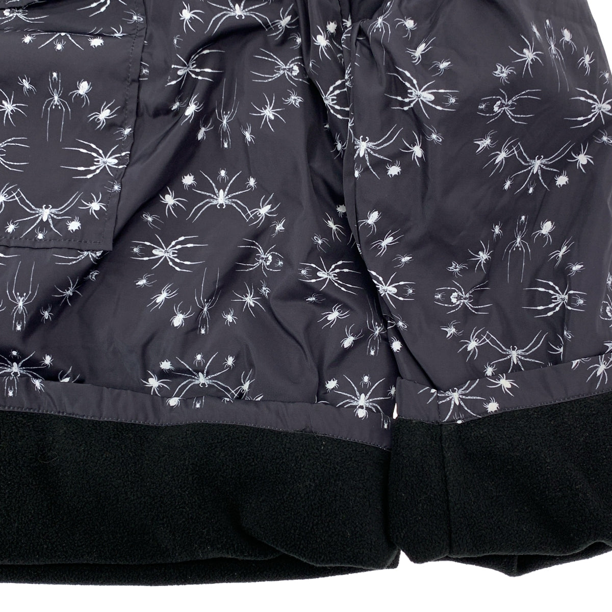 FUCKING AWESOME / ファッキンオーサム | SPIDER PATTERN NYLON ANORAK HOODIE FLEECE LINER スパイダー柄 ナイロン アノラック フーディー | M | ブラック | メンズ