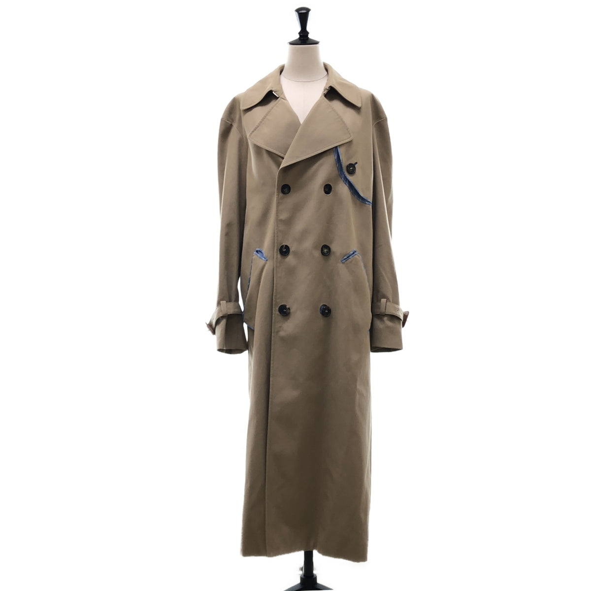 Maison Margiela / メゾンマルジェラ | 2018AW | コットン 裏地ストライプ カッティング トレンチコート | 36 | レディース