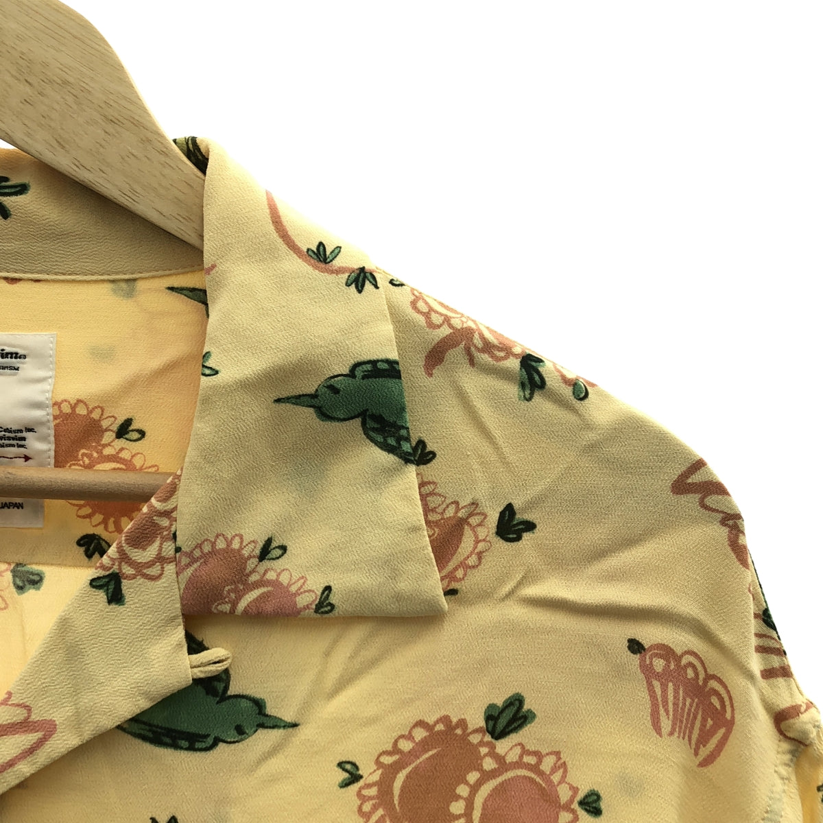 visvim | 2022 春夏 | Wallis Shirt S/S Sunnybird 人造絲開領襯衫 | 尺寸 1 | 黃色 | 男款