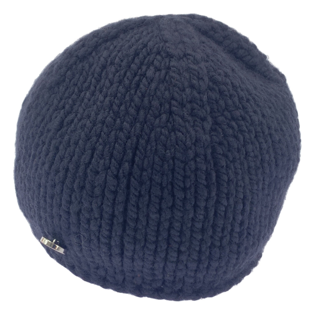 【미품】 HERMES / 헤르메스 | Joplin beanie / 울 캐시미어 실크 세리에 버튼 니트 캡 비니 모자 | S | 블랙 | 여성