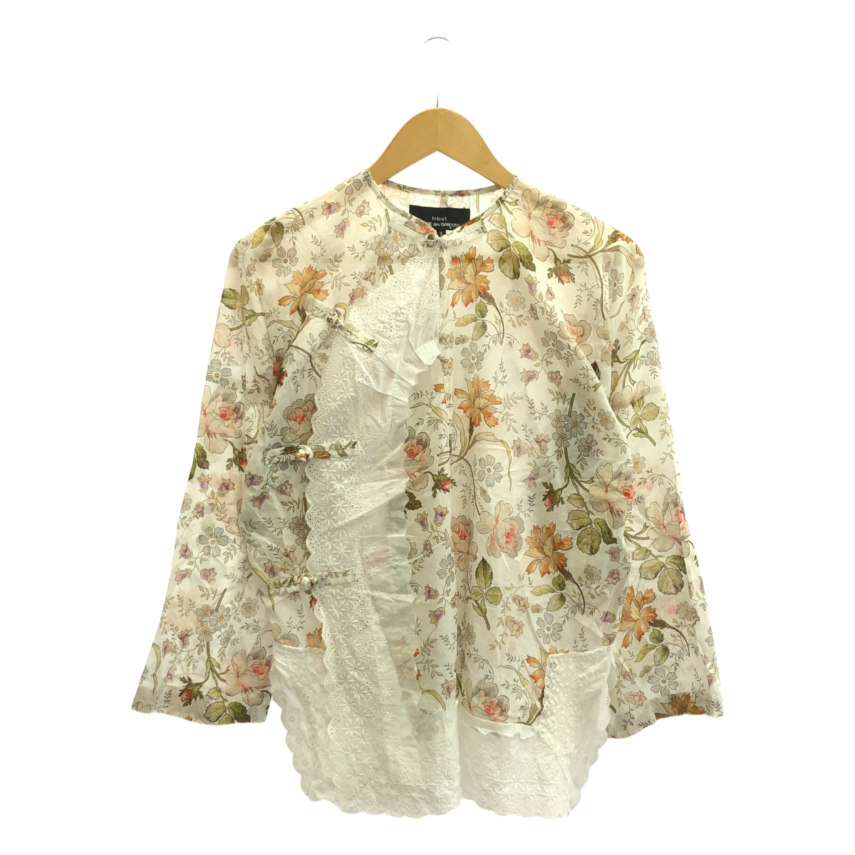 tricot COMME des GARCONS | 2021SS | Cotton lace flower Chinese shirt | S | Women's