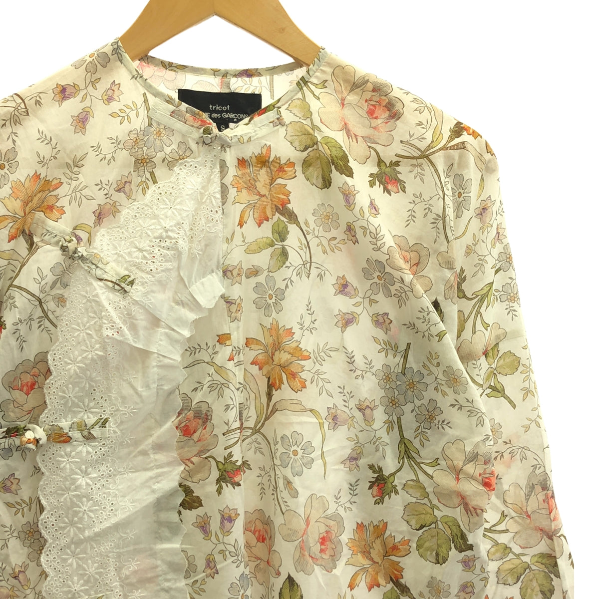 tricot COMME des GARCONS | 2021SS | Cotton lace flower Chinese shirt | S | Women's