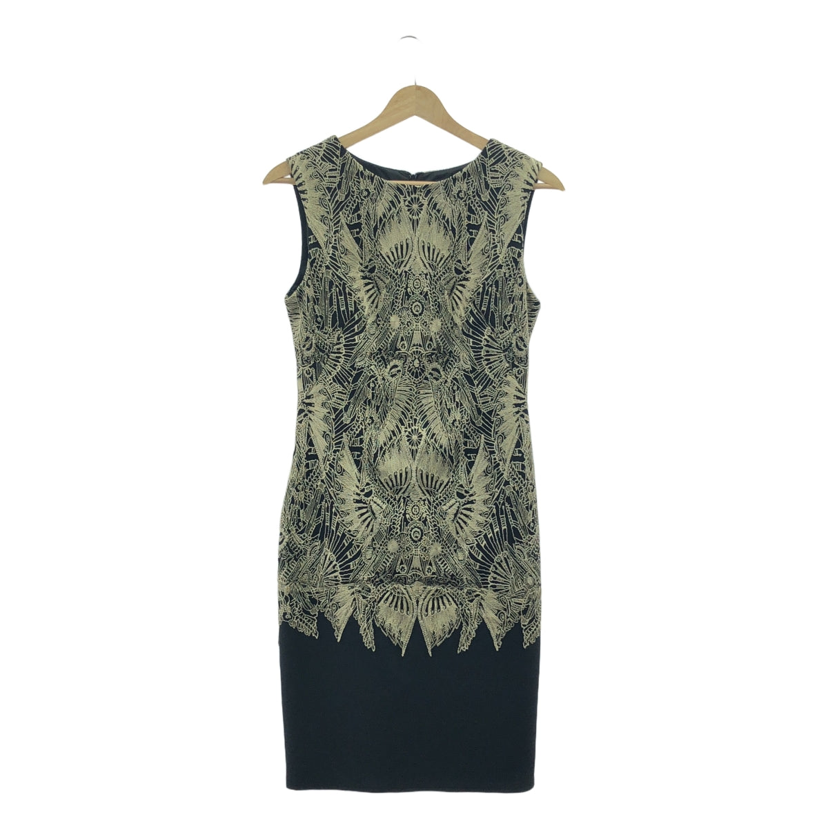 [品相良好] TADASHI SHOJI | 刺繡無袖洋裝 | XS | 黑色/金色 | 女款