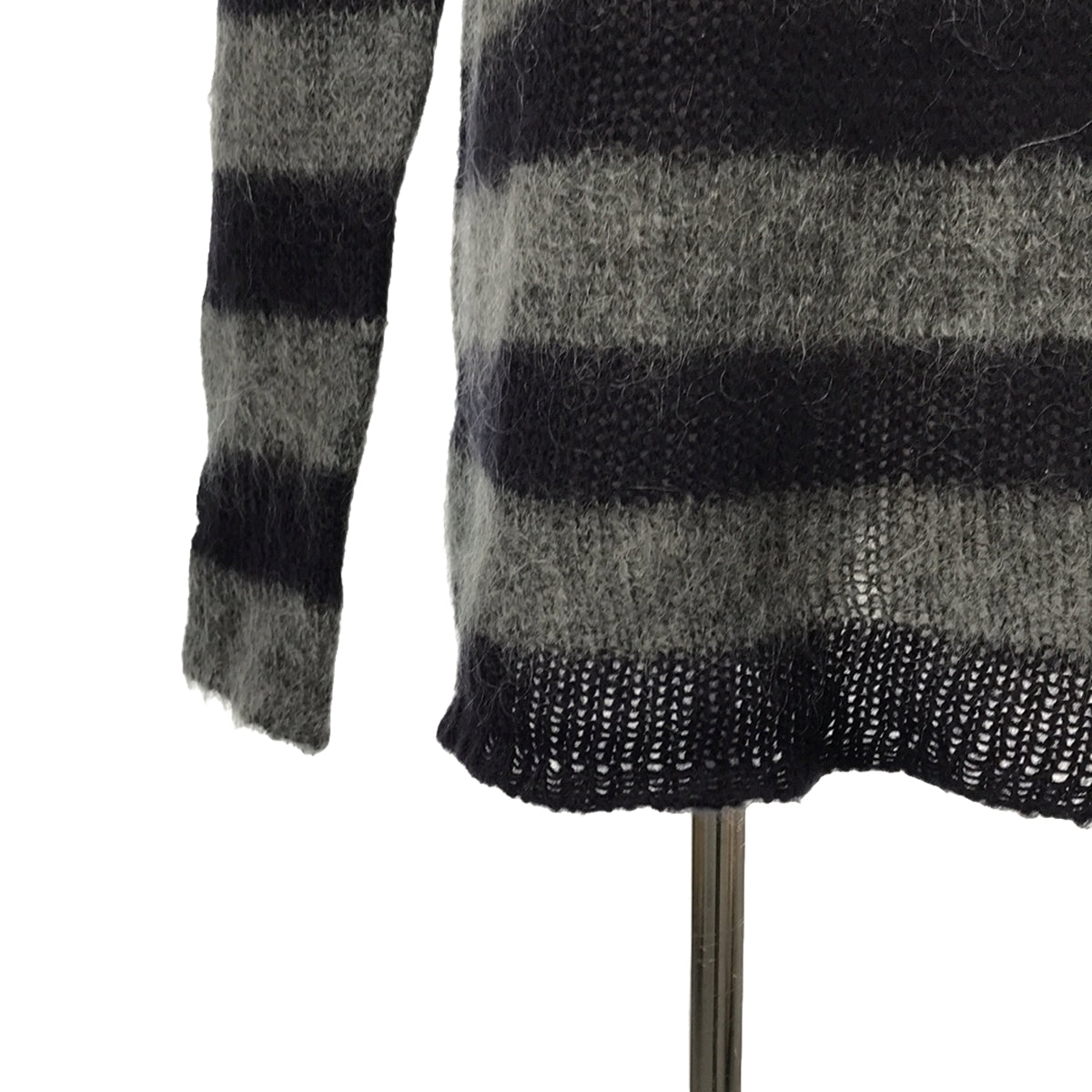 MM6 Martin Margiela | 90s~ / 1999AW BY MISS DEANNA Italian-made Orizzonti turtleneck mohair wool knit | Gray/Navy | Women's