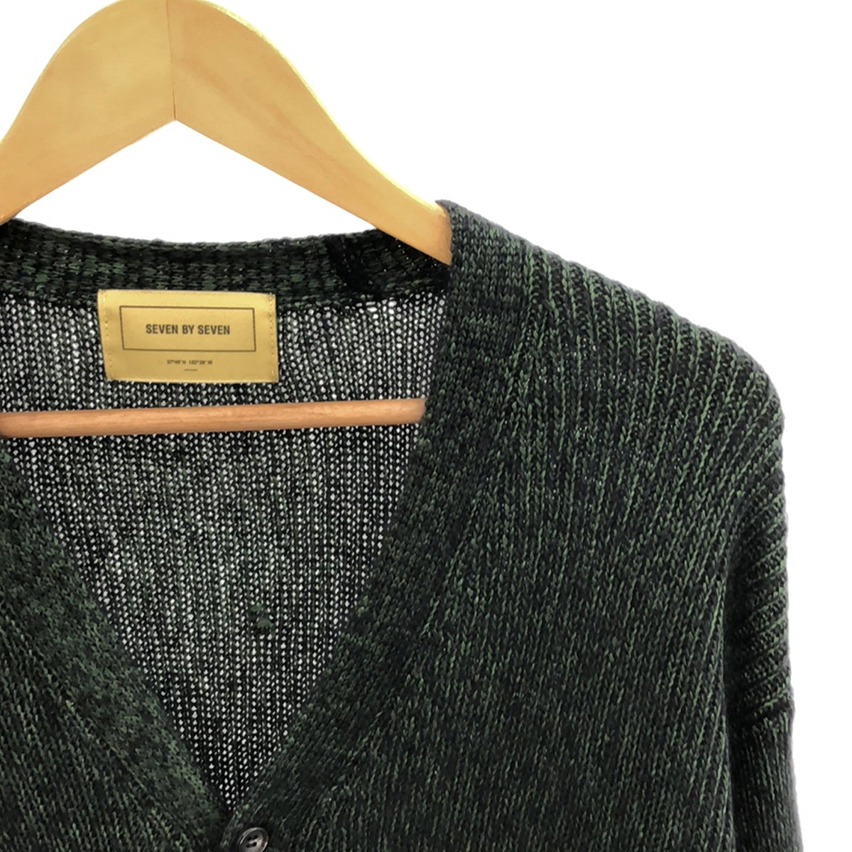 七乘七 | 2022秋冬 |針織開襟衫 真絲馬海毛V領針織開襟衫 | M |綠色 |男士