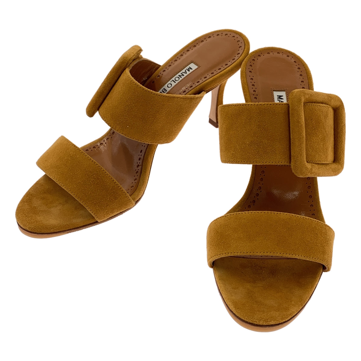 MANOLO BLAHNIK / Manolo Branik | 스웨이드 가죽 스트랩 힐 샌들 펌프 | 35 | 여성