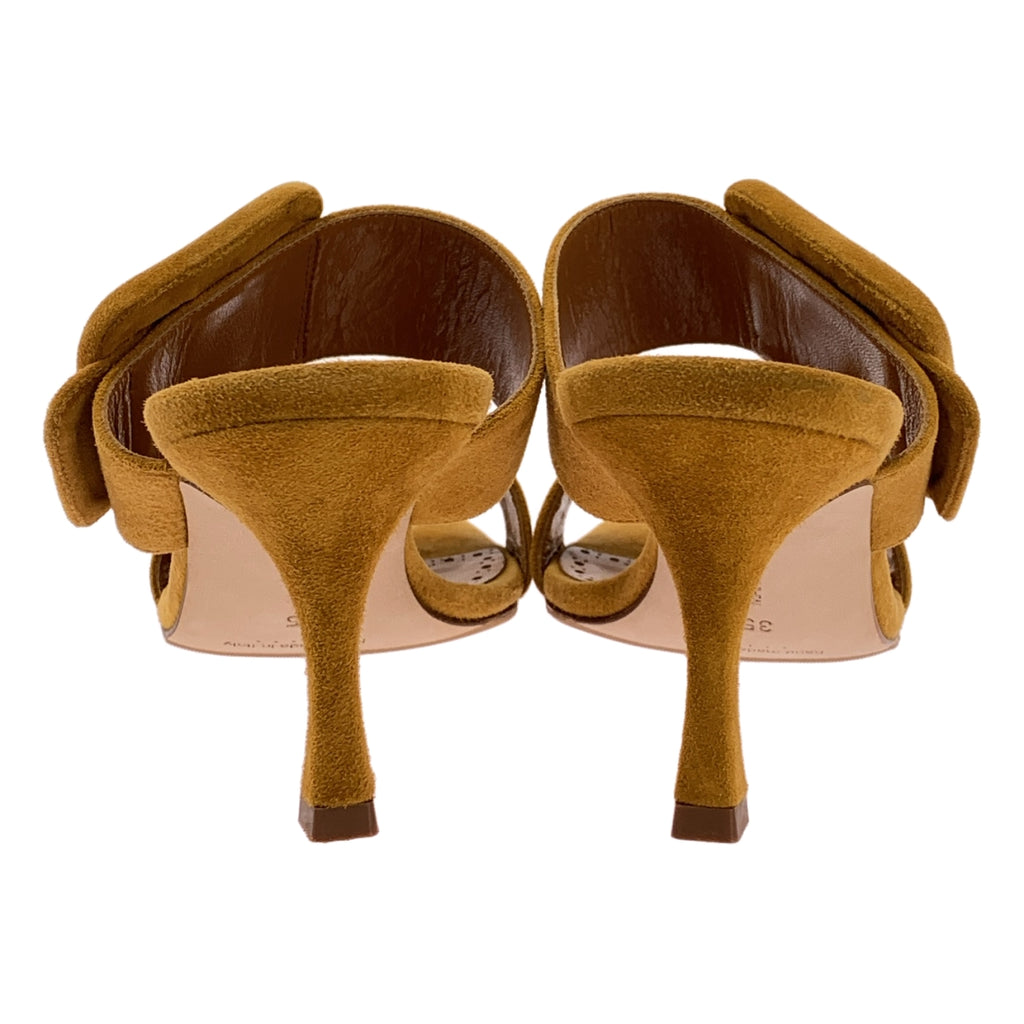 MANOLO BLAHNIK | 絨面革與皮革綁帶高跟涼鞋 | 尺寸 35 | 女款