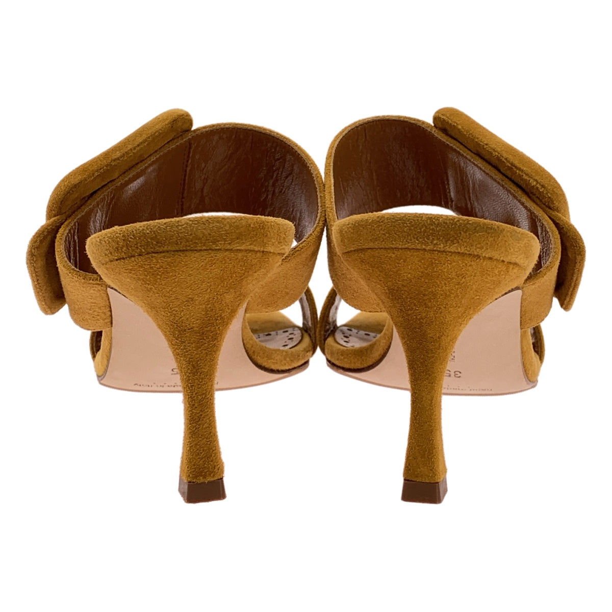 MANOLO BLAHNIK | 絨面革與皮革綁帶高跟涼鞋 | 尺寸 35 | 女款
