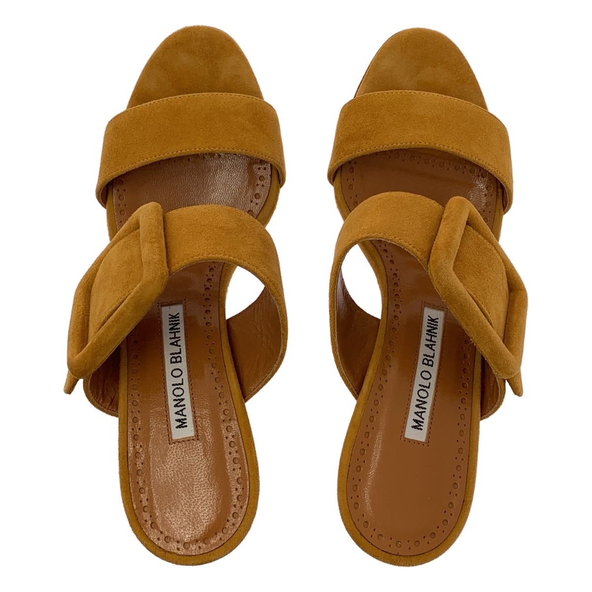 MANOLO BLAHNIK | 絨面革與皮革綁帶高跟涼鞋 | 尺寸 35 | 女款