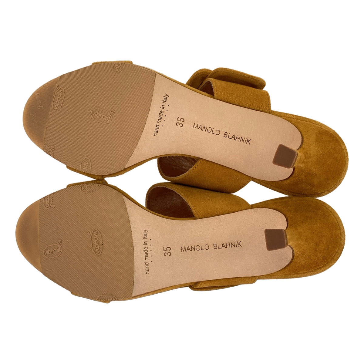 MANOLO BLAHNIK | 絨面革與皮革綁帶高跟涼鞋 | 尺寸 35 | 女款
