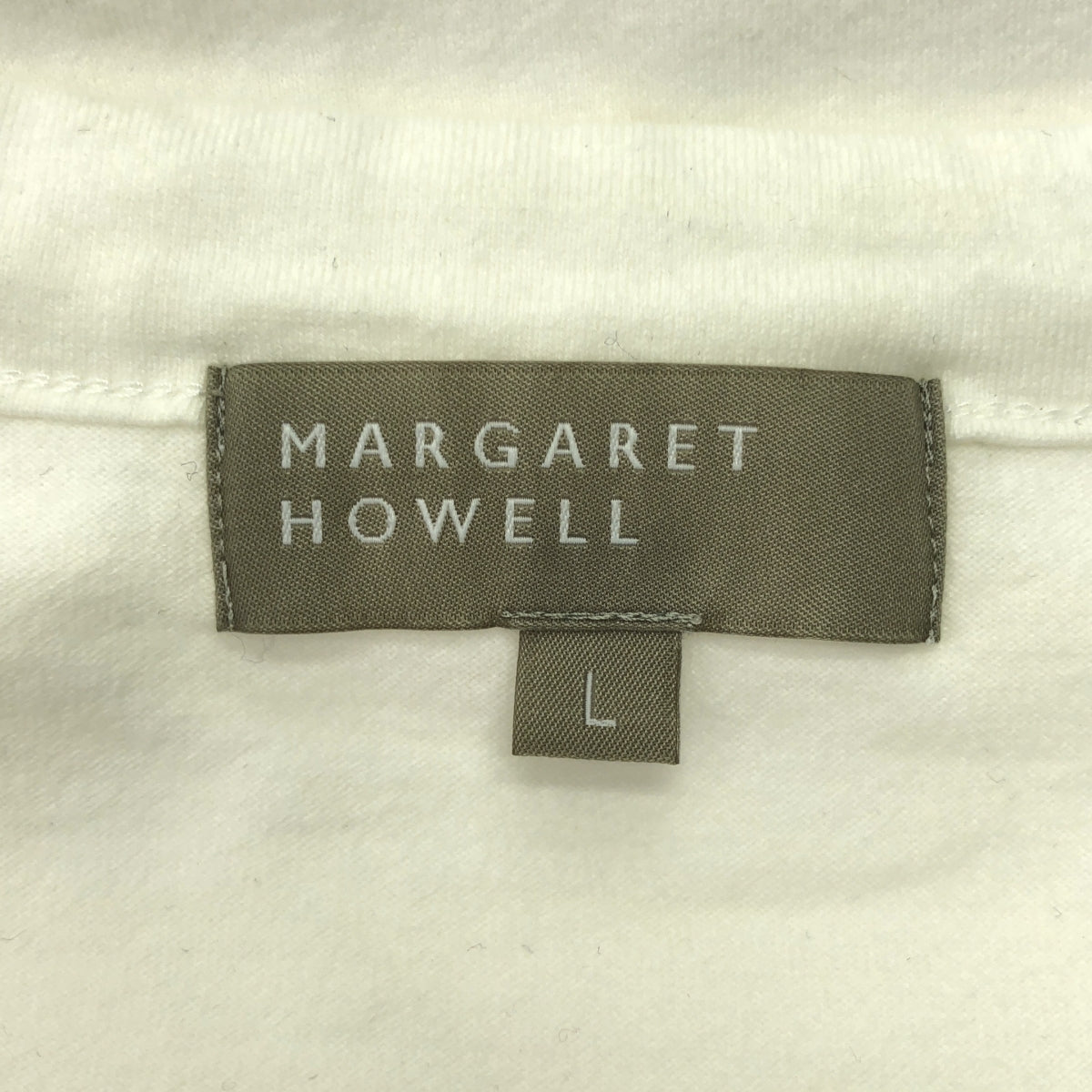 MARGARET HOWELL / マーガレットハウエル | 異素材切替 半袖 コットン カットソー | L | ホワイト | メンズ