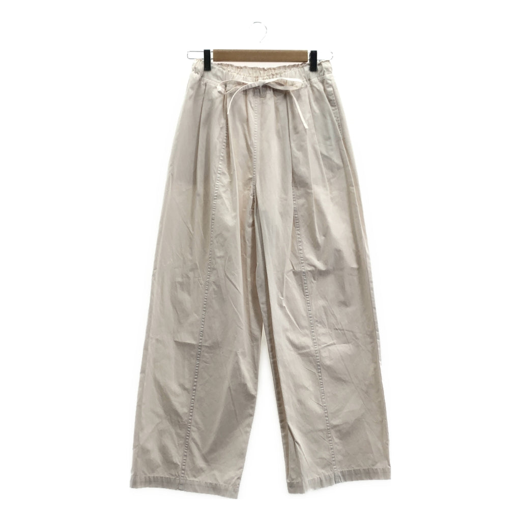 【美品】  GRACE CONTINENTAL / グレースコンチネンタル | コットン ドローストリング タック ワイドパンツ | 36 | キナリ | レディース