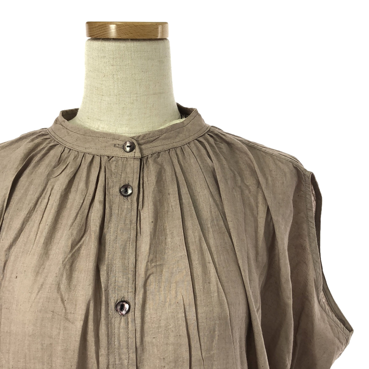 [新] e'ternite' de Soi-e / Eternite de Soi |卡迪棉質無袖連身裙 | 1 |布朗 |女性的