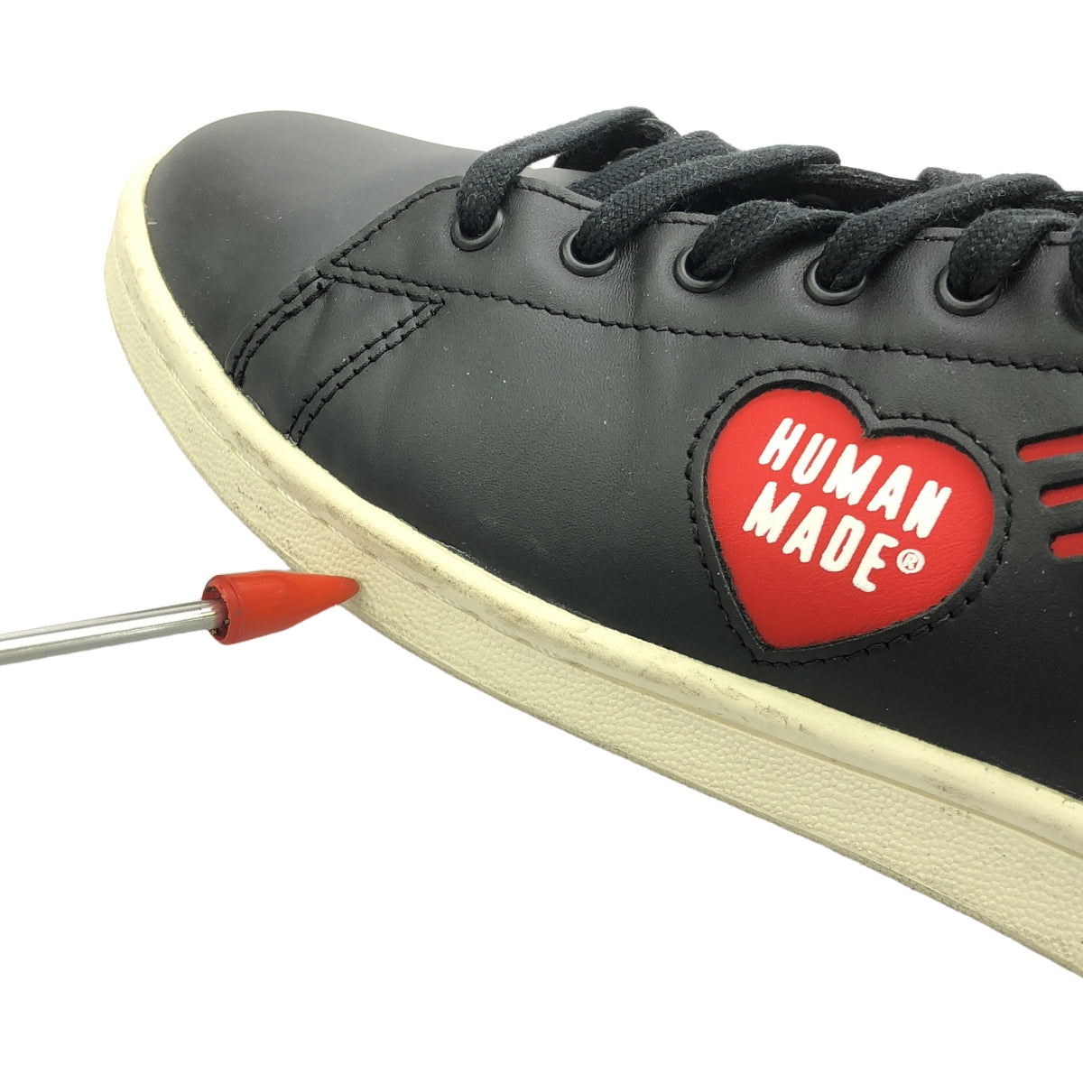HUMAN MADE / ヒューマンメイド | 2020 | ADIDAS STAN SMITH アディダス スタンスミス スニーカー | 27.5 | ブラック / レッド | メンズ