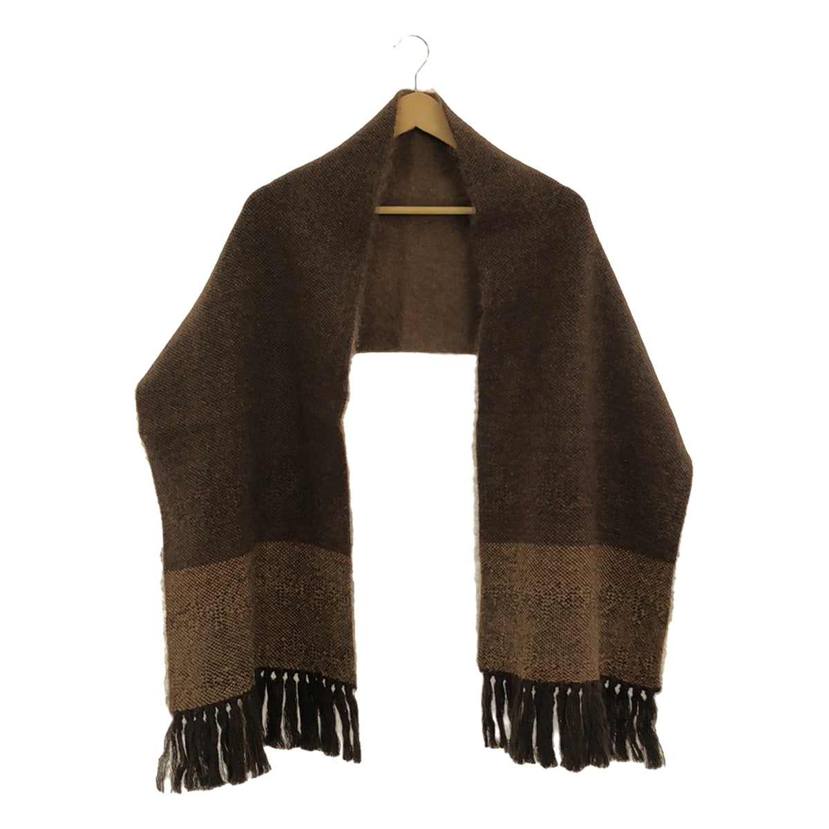 【新品】  Mame Kurogouchi / マメクロゴウチ | 2022AW | Scarf Knitted Mohair Wool / モヘヤ ウール フリンジ スカーフ マフラー | 1 | brown | レディース