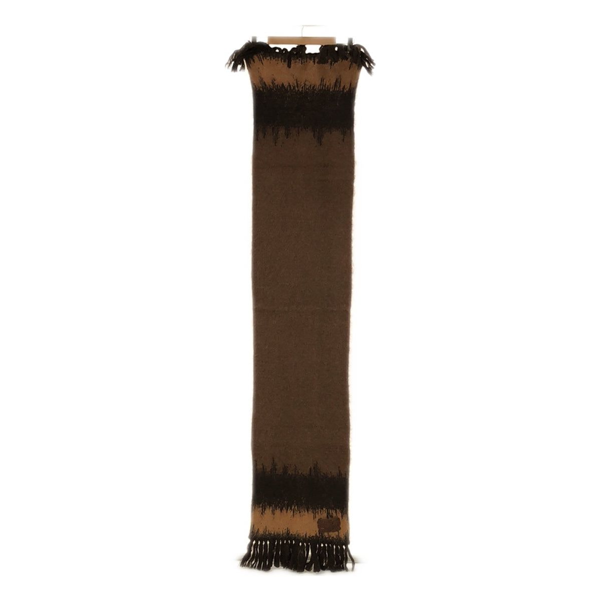 【新品】  Mame Kurogouchi / マメクロゴウチ | 2022AW | Scarf Knitted Mohair Wool / モヘヤ ウール フリンジ スカーフ マフラー | 1 | brown | レディース