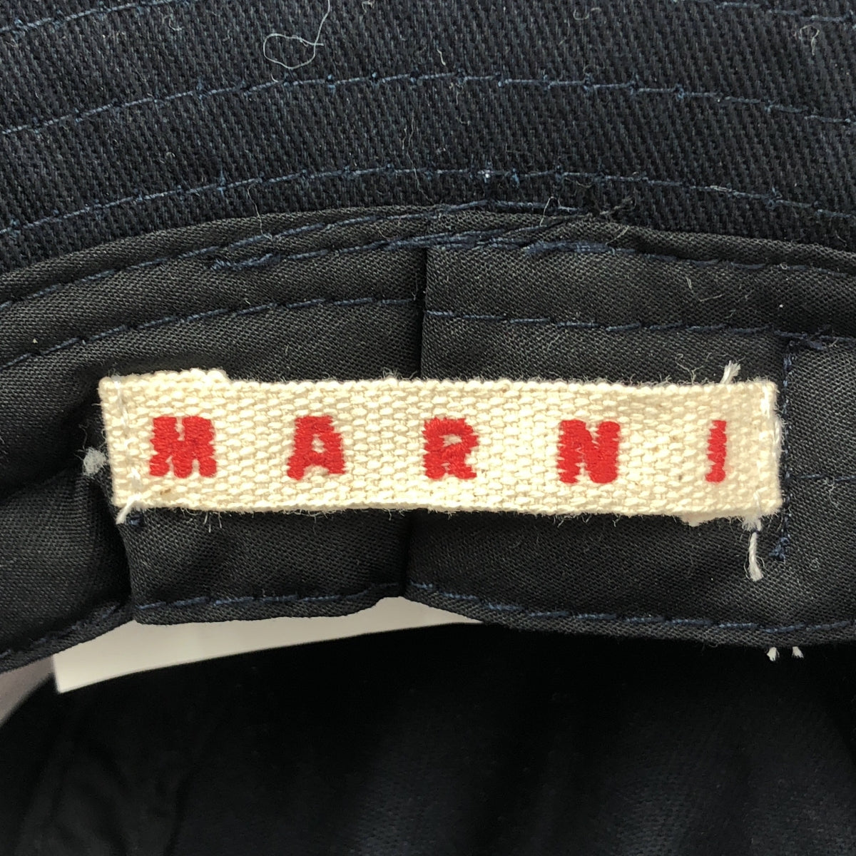 【美品】  MARNI / マルニ | エンブロイダリー ロゴ バケットハット 帽子 | 3 | ダークネイビー | レディース