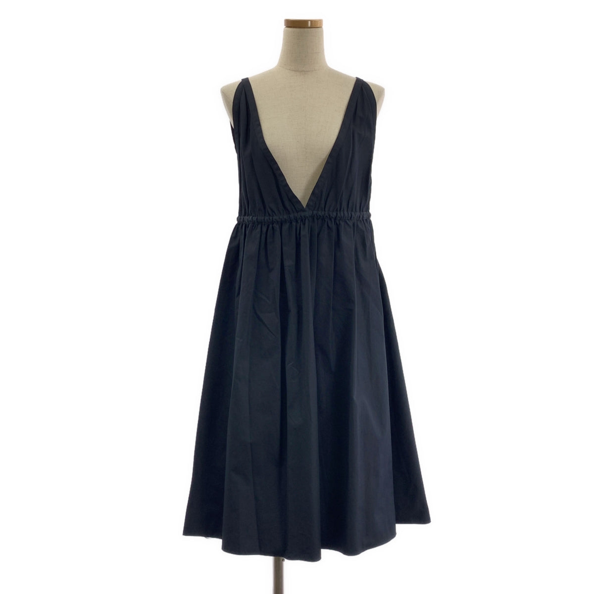 miu miu / 뮤우 뮤우 | 개더 볼륨 민소매 드레스 원피스 | 40 |