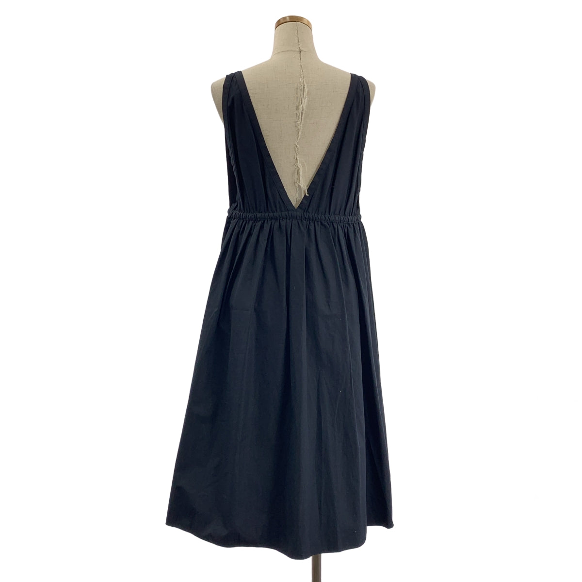 miu miu / 뮤우 뮤우 | 개더 볼륨 민소매 드레스 원피스 | 40 |