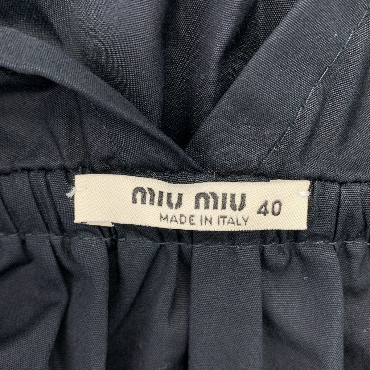 miu miu / 뮤우 뮤우 | 개더 볼륨 민소매 드레스 원피스 | 40 |