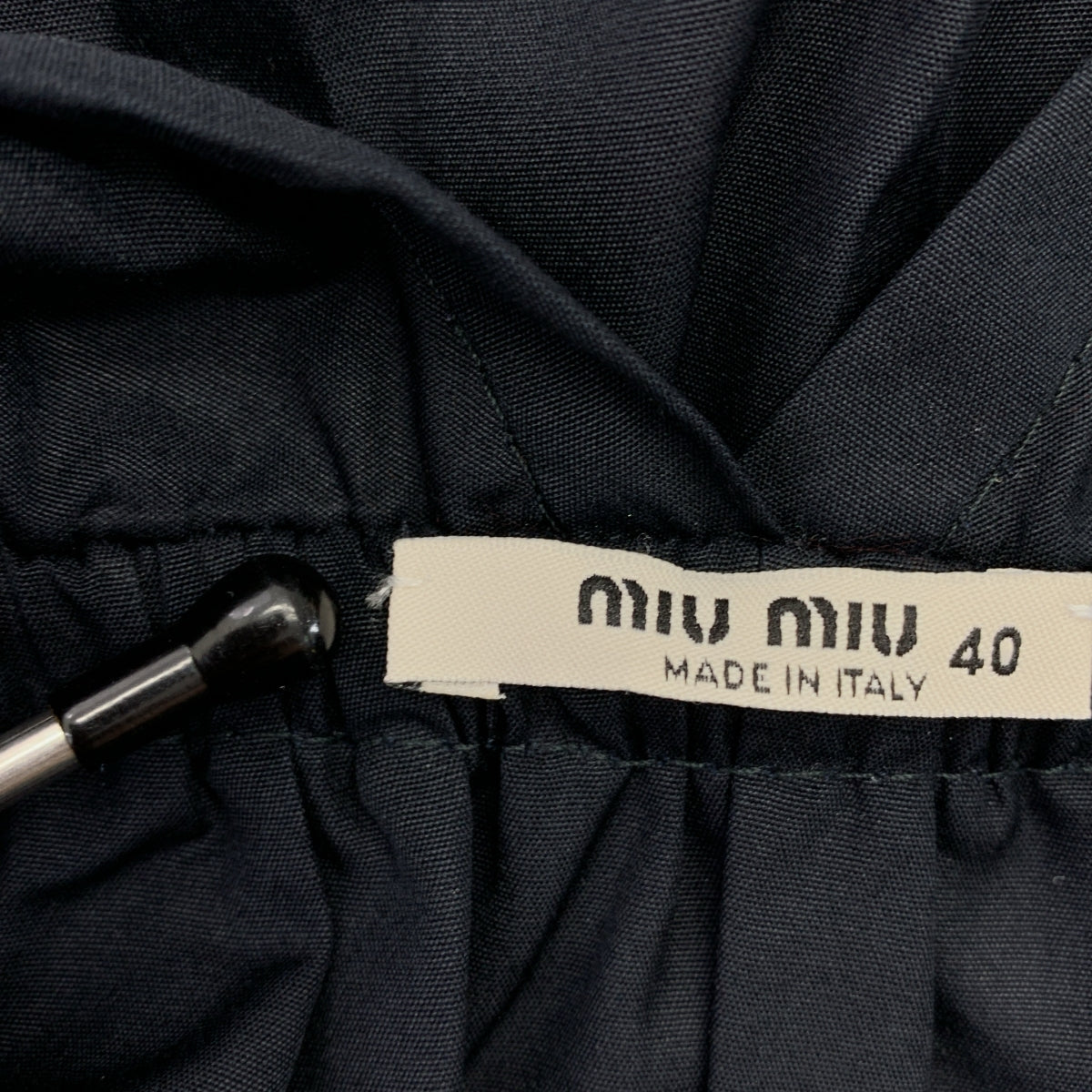 miu miu / 뮤우 뮤우 | 개더 볼륨 민소매 드레스 원피스 | 40 |