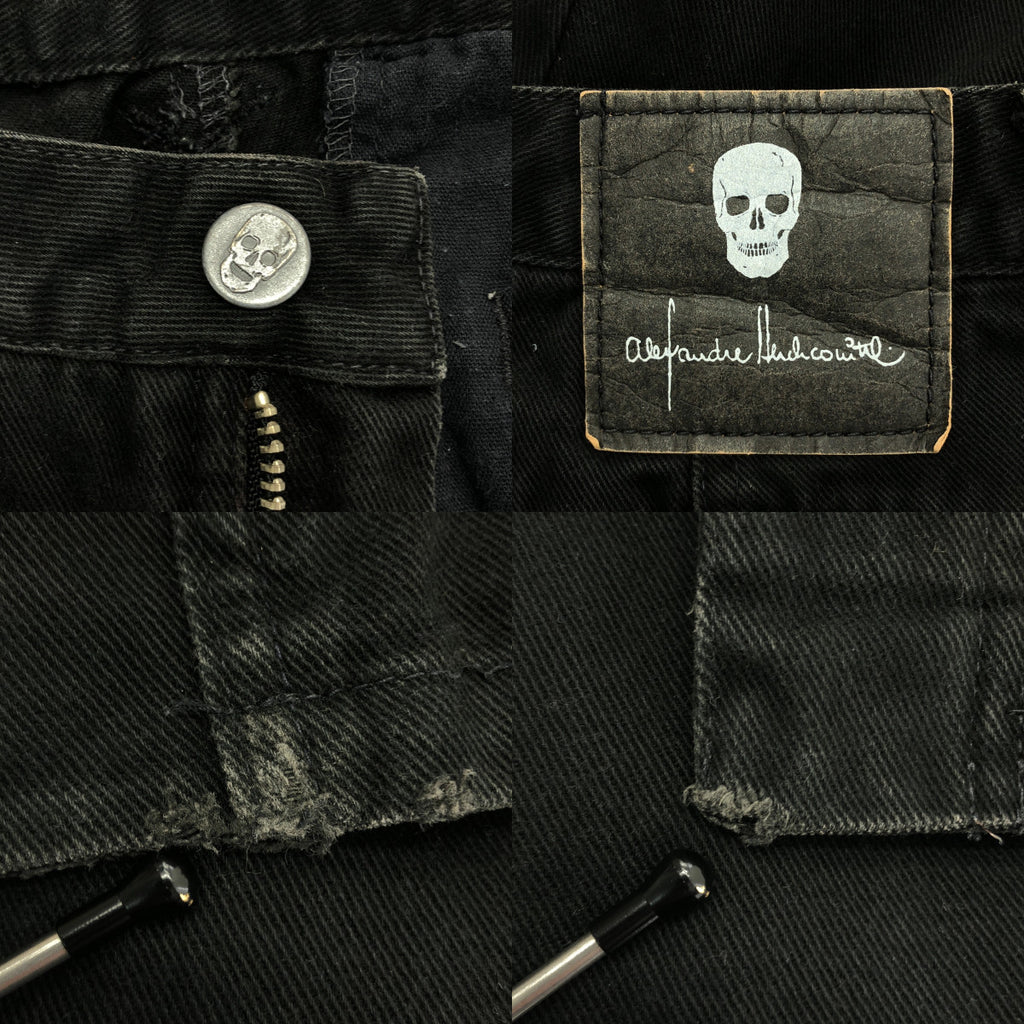 HERCHCOVITCH ALEXANDRE / ヘルコビッチ アレキサンドレ | 裾ジップスリット スカルボタン スキニーパンツ | 38 | ブラック | メンズ