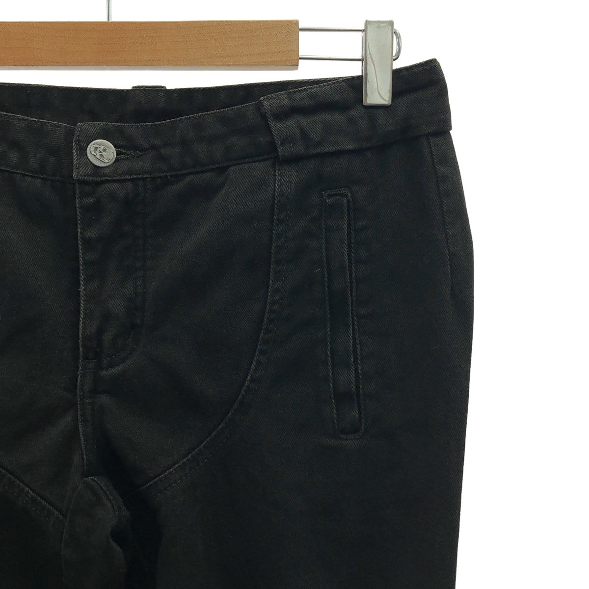 HERCHCOVITCH ALEXANDRE / ヘルコビッチ アレキサンドレ | 裾ジップスリット スカルボタン スキニーパンツ | 38 | ブラック | メンズ