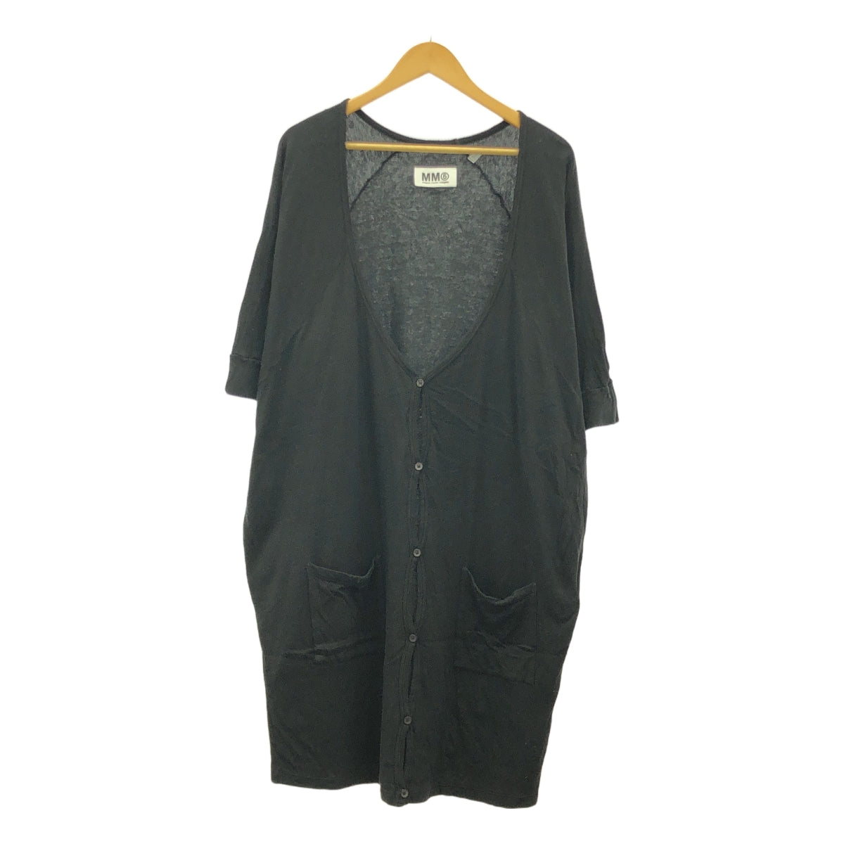 MM6 Maison Martin Margiela / 엠엠 식스 메종 마르탄 마르젤라 | 2009SS | 코튼 V 넥 롱 가디건 | L | 블랙 | 여성