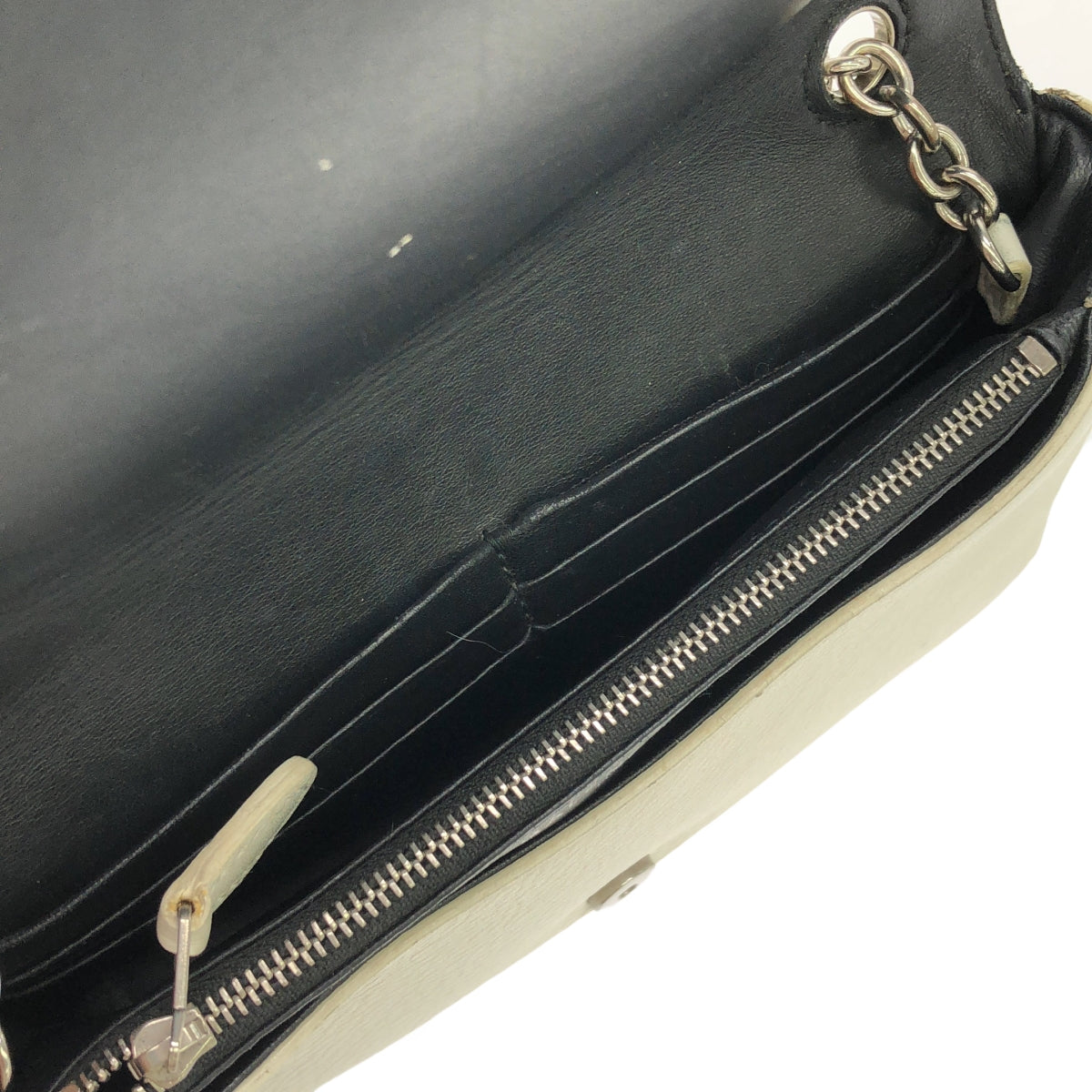 BALENCIAGA / 발렌시아가 | 537387 에브리데이 가죽 로고 체인 지갑 어깨 가방 | 화이트 | 여성