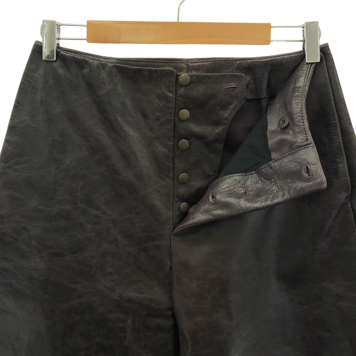 [Good Condition] GABRIELA COLL GARMENTS | LEATHER FULL TROUSERS | 2 | AUBERGINE | Men's