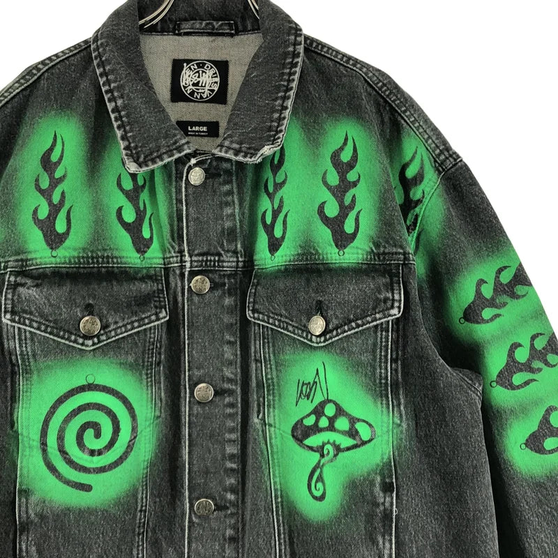 STUSSY / ステューシー | 2024AW | ×DRIES VAN NOTEN / Hand Stencilled Denim Jacket デニムジャケット | L | メンズ