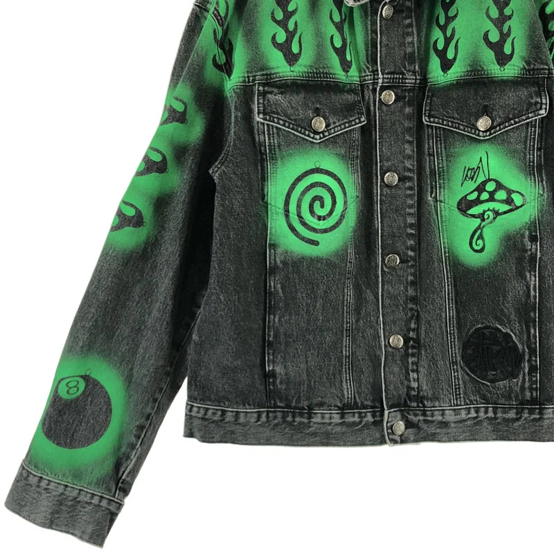 STUSSY / ステューシー | 2024AW | ×DRIES VAN NOTEN / Hand Stencilled Denim Jacket デニムジャケット | L | メンズ