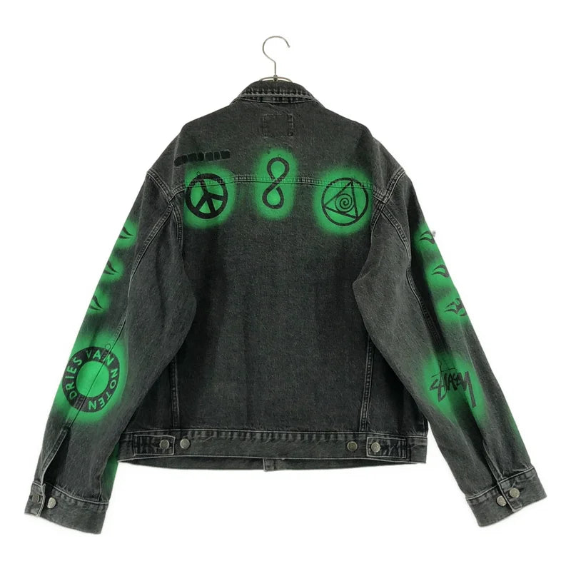STUSSY / ステューシー | 2024AW | ×DRIES VAN NOTEN / Hand Stencilled Denim Jacket デニムジャケット | L | メンズ
