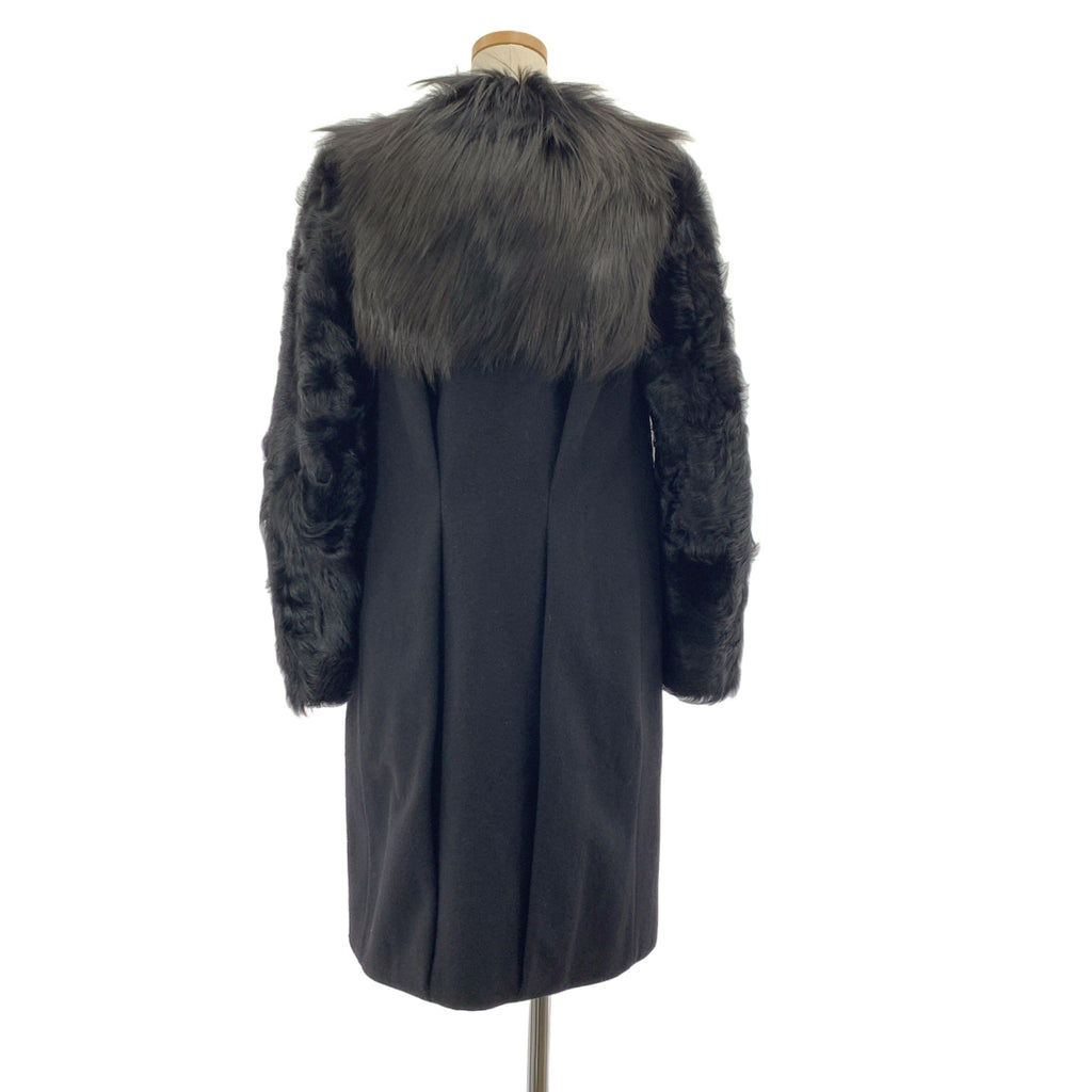 DRIES VAN NOTEN / ドリスヴァンノッテン | ウール ファードッキング シングルコート / 総裏地 | 36 | ブラック | レディース