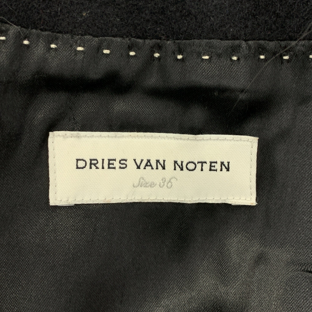 DRIES VAN NOTEN / ドリスヴァンノッテン | ウール ファードッキング シングルコート / 総裏地 | 36 | ブラック | レディース