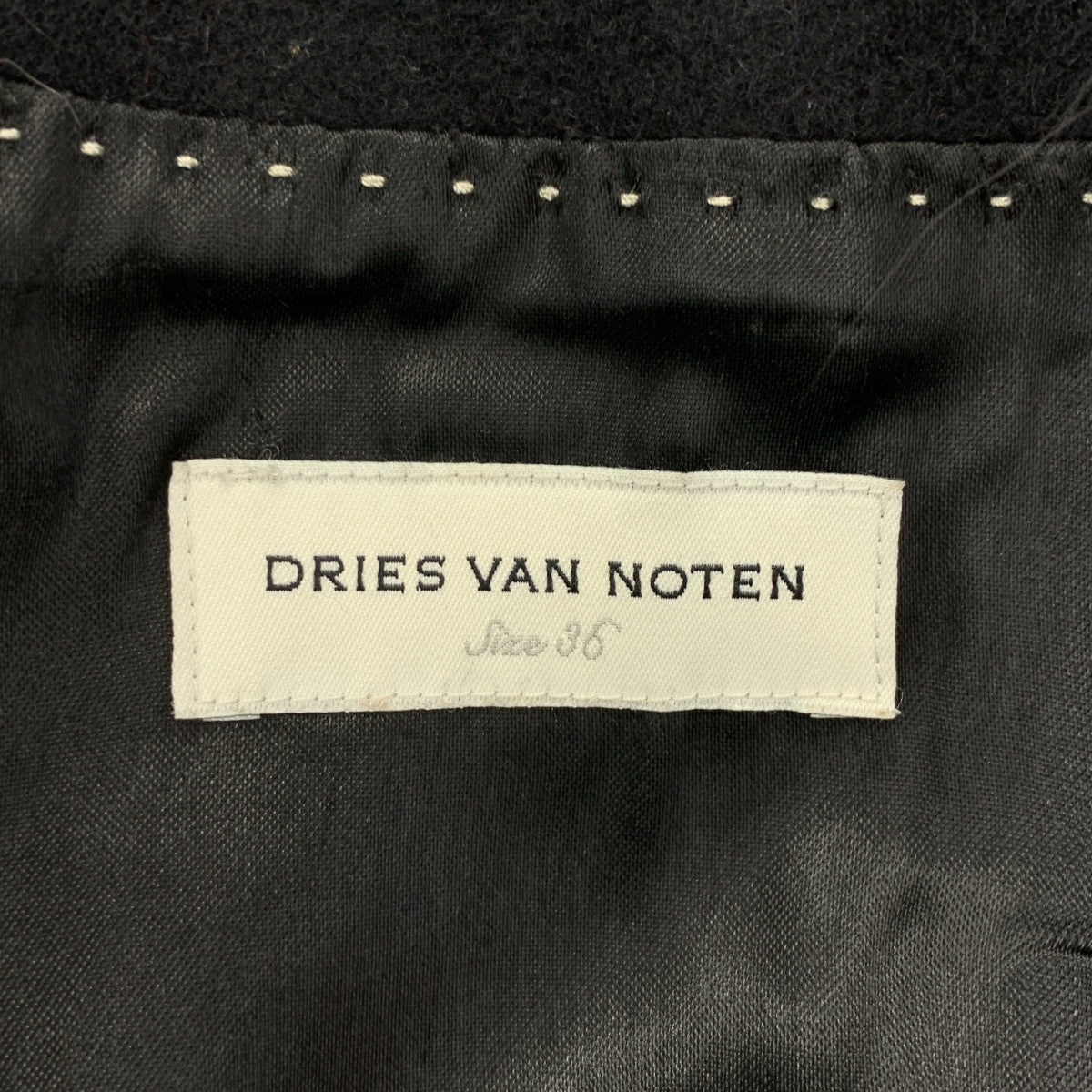 DRIES VAN NOTEN / ドリスヴァンノッテン | ウール ファードッキング シングルコート / 総裏地 | 36 | ブラック | レディース