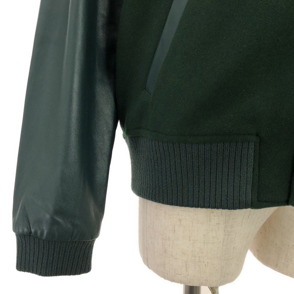 [狀況良好] MARNI | 2023 秋冬 | GIUBBOTTO BLOUSON / 皮袖麥爾登呢夾克 / 全襯裡 | 48 |綠色 |男士