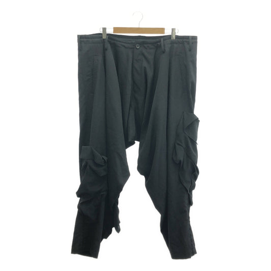 YOHJI YAMAMOTO POUR HOMME / ヨウジヤマモトプールオム | 2023AW | WOOL GABARDINE DECO DRAPED PANTS ウールギャバジン デコ ドレープド パンツ | 1 | メンズ