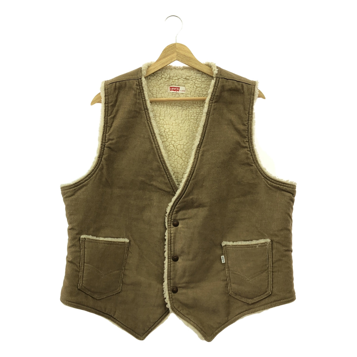 Levi's / リーバイス | 推定1970s～ vintage / ヴィンテージ usa製 コーデュロイ ボアベスト / 60605-1523 | XL | ブラウン | メンズ