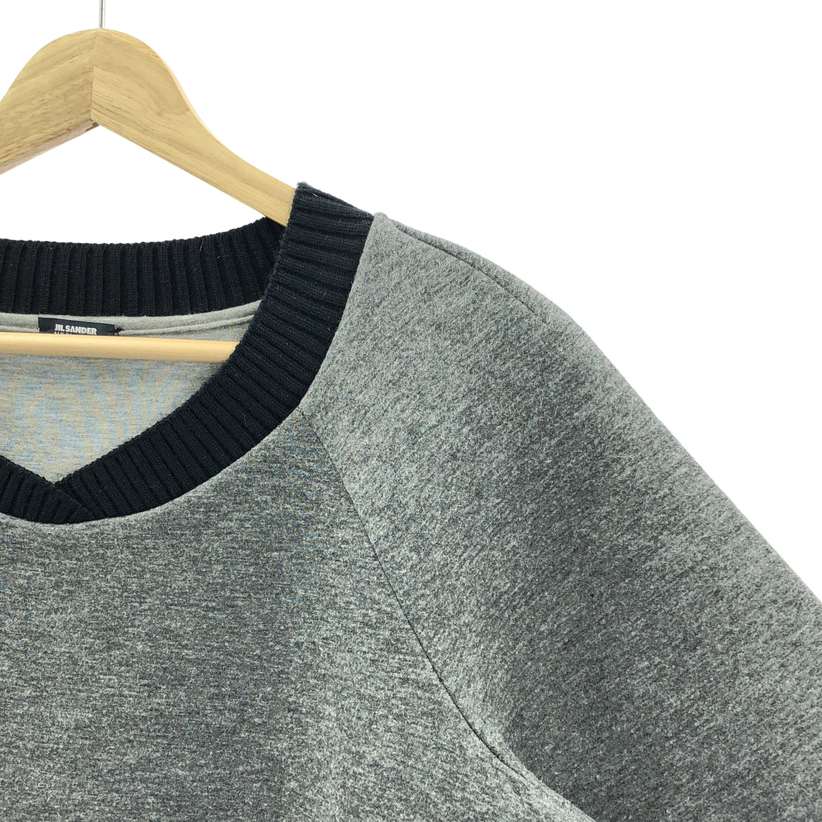 JIL SANDER NAVY / ジルサンダーネイビー | レーヨン ダンボール Vネック カットソー | 38 | レディース