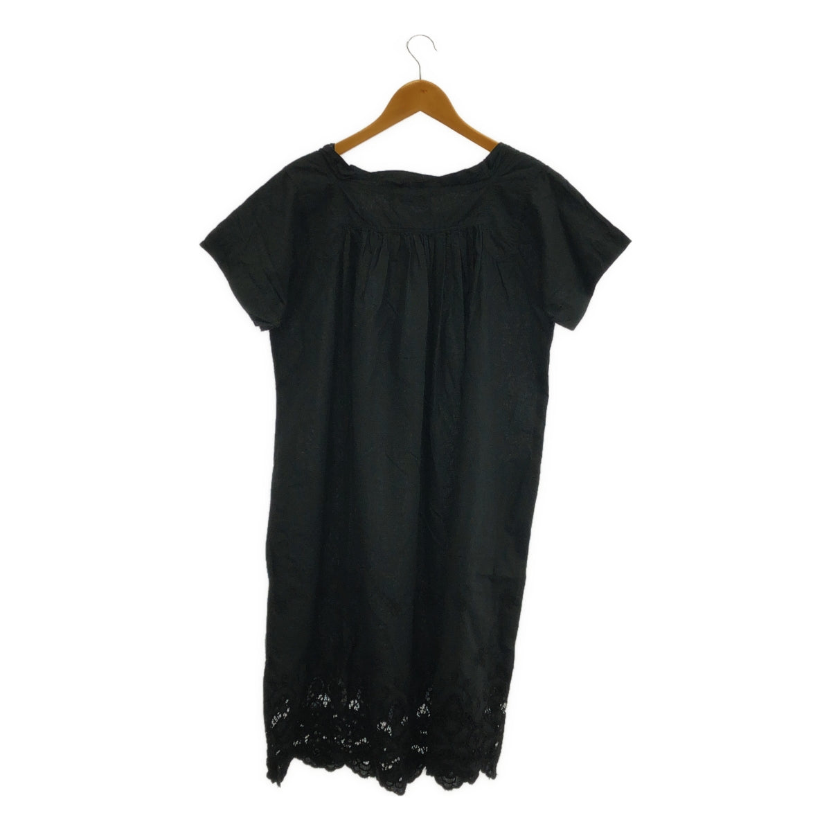ZUCCa | 花朵刺繡鏤空蕾絲褶皺洋裝 | M | 黑色 | 女款