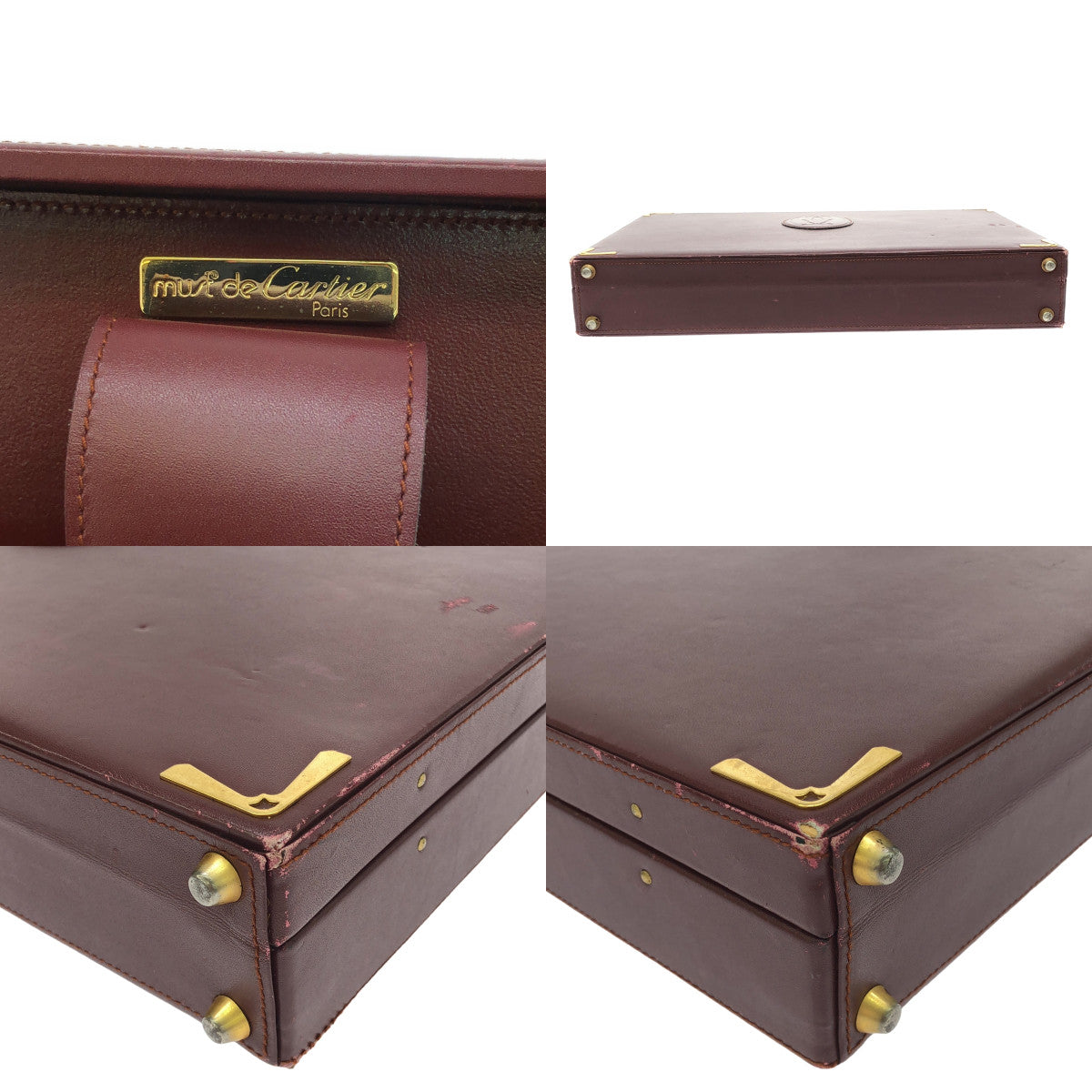 Cartier | Must Line / Leather Attache Case Trunk Case Bag |