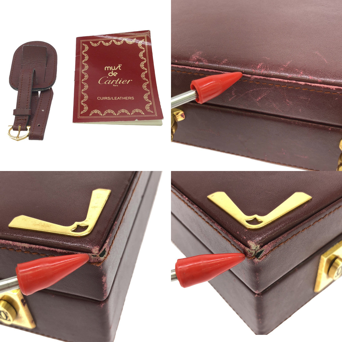 Cartier | Must Line / Leather Attache Case Trunk Case Bag |